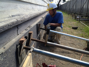 基礎布石ズレ修正状況